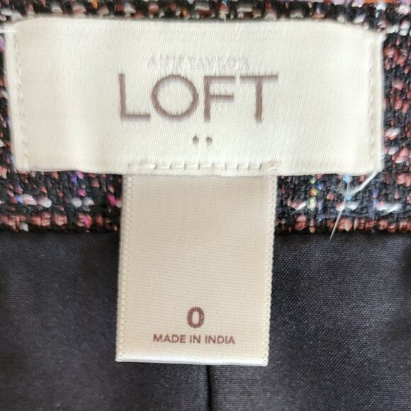 LOFT Tweed Mini Skirt | Women's Size 0 | Lined, Pockets, Side Zipper Career Wear - Picture 6 of 6